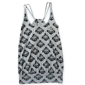 Y2K Nike Racerback Tank Raised Velvet Flocked Graphic Stretch Cotton